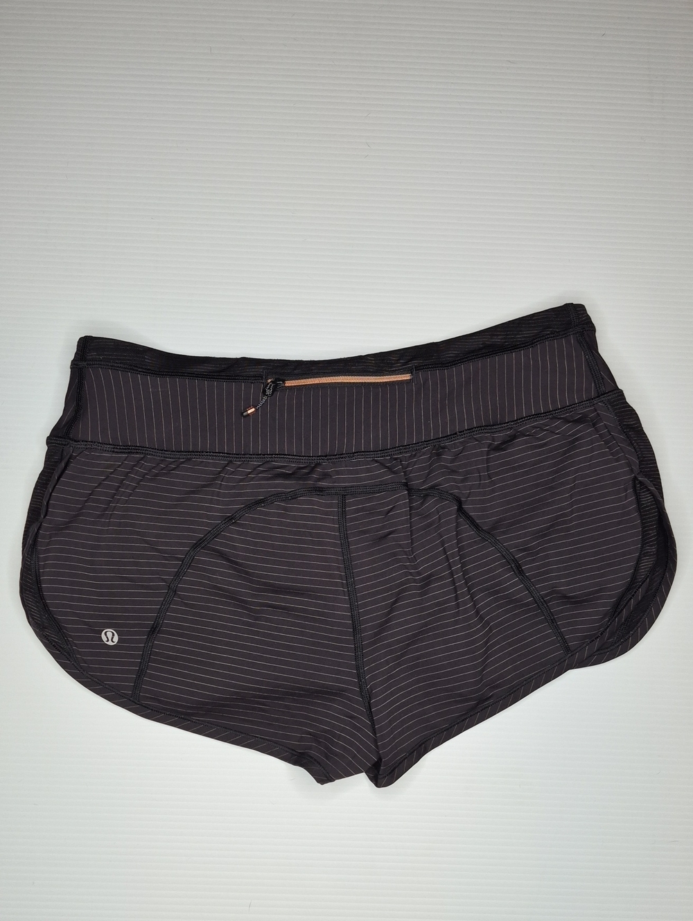 Lululemon Women’s Black Pinstripe Run For Days Running Shorts Size 8